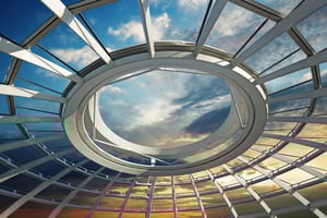 Circle Window Looking to Sky 